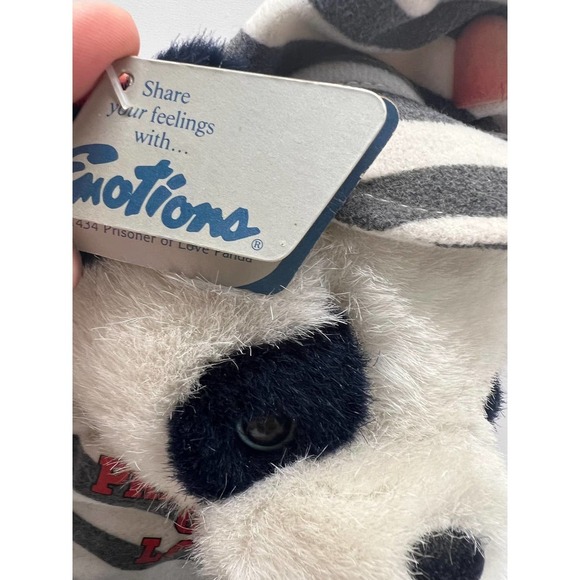 Vintage Mattel Emotions 1987 Plush PANDA- Prisoner of Love & Ball & Chain NWT - Picture 3 of 5